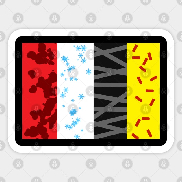 Red White Black Yellow Sticker by RezhaHardrocker